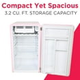 thumbnail image 3 of Frigidaire 3.2 cu ft Single Door Retro Compact Refrigerator, EFR372, Pink, 3 of 9