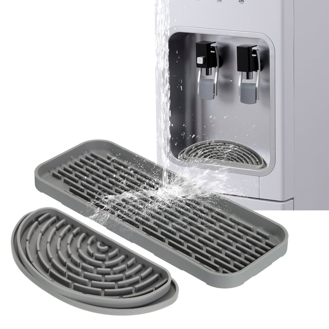 Atrapa Goteo Semi-Circular para Refrigerador Uxcell - Colector de Goteo de Silicona Antideslizante para Derrames de Agua en el Refrigerador con Drenaje Rectangular Grande, Gris
