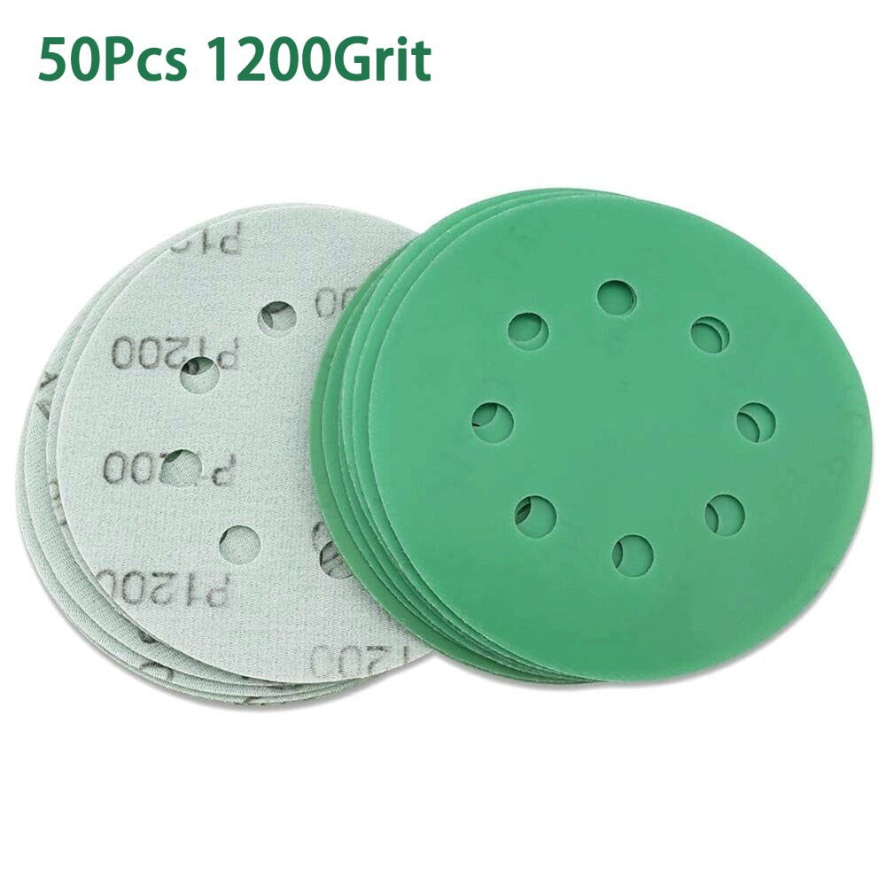 6” Film Sanding Discs 0-Holes Hook & Loop 50-Pcs Ideal for Car Repair Grit P1200 