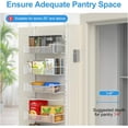 thumbnail image 3 of Over the Door Pantry Organizer, 8-Tier Over the Door Organizer with Adjustable Basket, Pantry Door Organization for Pantry Kitchen Storage Room Spice Rack, White, 3 of 6