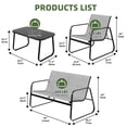 thumbnail image 4 of Uforic 4 Pieces Outdoor Furniture Set Patio Textilene Steel Conversation Set with Loveseat Tea Table - Gray, 4 of 8