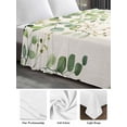 thumbnail image 5 of Full Size Flat Sheet Only, Green Eucalyptus Soft Brushed Microfiber Bed Sheets, Vintage Leaves Flower Spring Summer Hotel Quality Breathable Bedding Top Sheet, Easy Care, 81"x96", 5 of 9