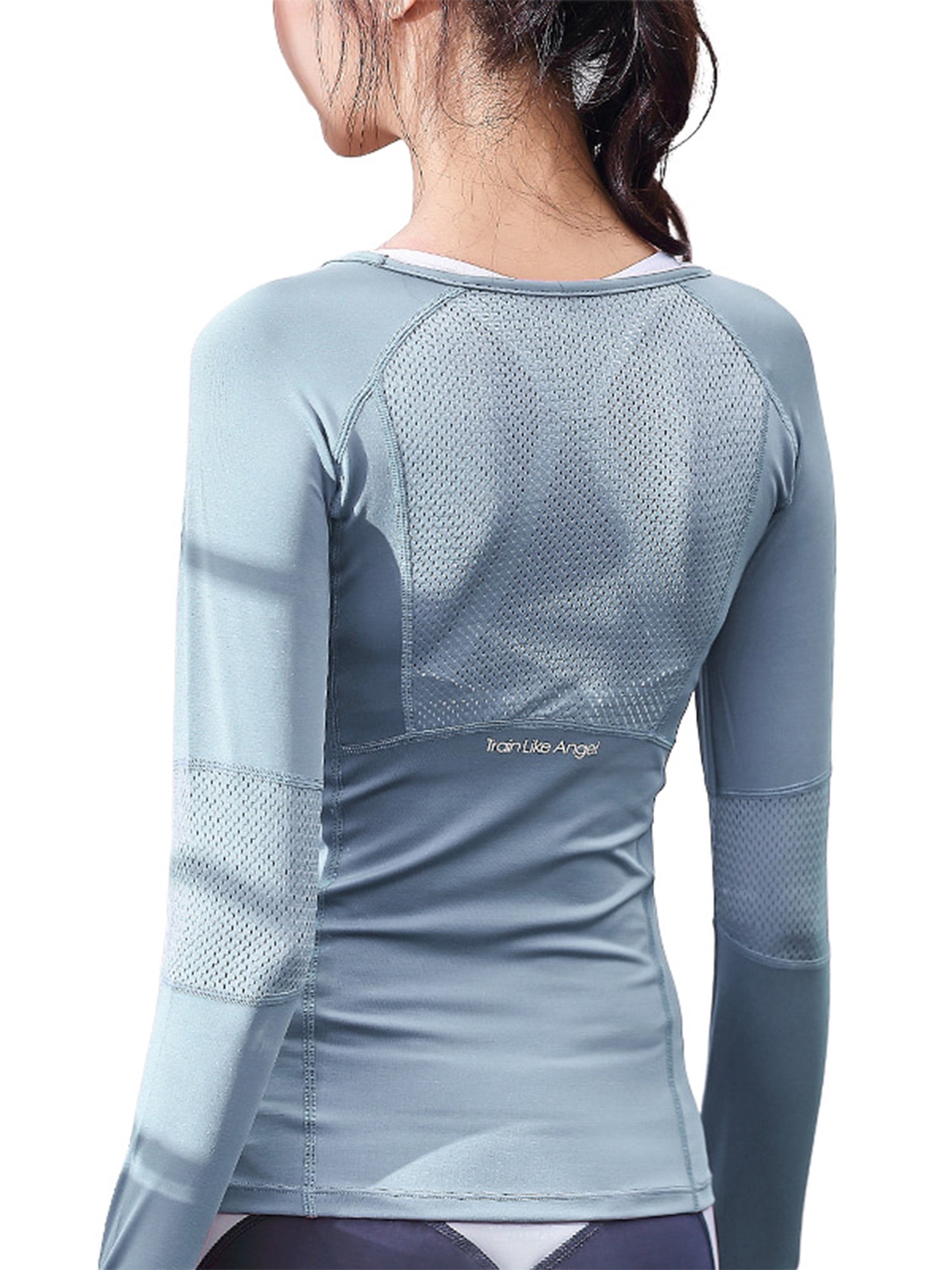 Fashion Women Sports Long Sleeve T-Shirt Slim Breathable Fast-dry Fitness Tops 