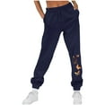 thumbnail image 2 of BiZtdJrK Womens Cute Sweatpants Butterfly Graphic Casual Jogger Pants Drawstring High Waist Workout Sweat Pant with Pockets Navy L, 2 of 5