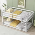 thumbnail image 4 of Solid Wooden  Solid Rubber Wooden Twin over Twin Floor Bunk Bed with Ladder ,Upper and Bottom Bed Platforms crafted with Strengthened Slats ,Natural, 4 of 10
