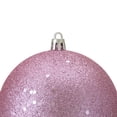 thumbnail image 4 of Northlight Holographic Glitter Bubblegum Pink Shatterproof Christmas Ball Ornament 4" (100mm), 4 of 8