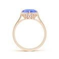 thumbnail image 2 of ANGARA Natural Claw-Set Cushion 2.15 ct Tanzanite Cocktail Halo Ring in 14K Rose Gold for Women (Size-8mm) | December Birthstone, Anniversary, Jewelry Gift for Women | Natural Tanzanite Ring, 2 of 8