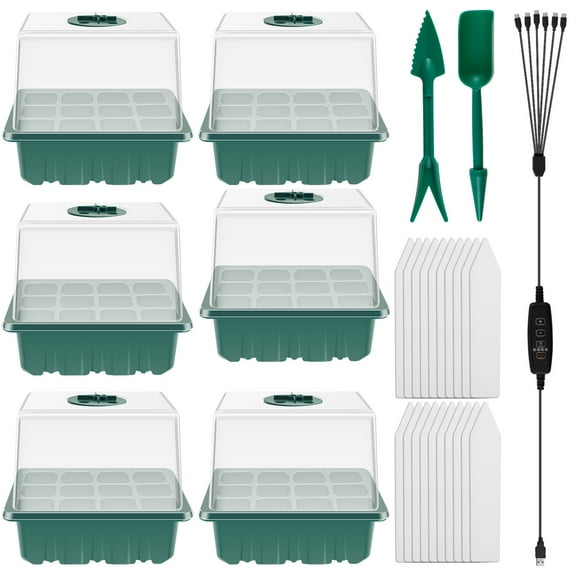 Seed Starter Tray with Humidity Adjustable Seed Starter Kit Versatile Seed Starter Kit Reusable Seedling Starter Trays Set for Home Usage