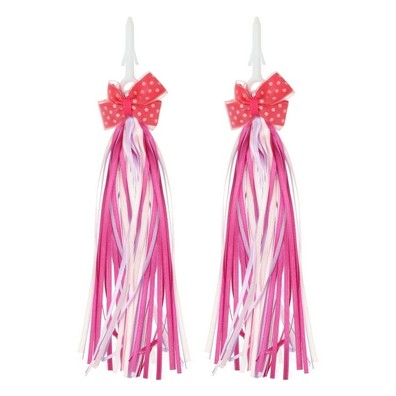 Uxcell Bike Streamers, Colorful Tassel Handlebar Streamers for Bikes and Scooters, 1 Pair 10 Inch Pink