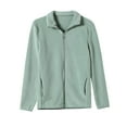 thumbnail image 2 of Ashirexll Jackets for Women Fall Winter Thick Warm Zip Up Turndown Collar Solid Color Long Sleeve Shirt Womens Lightweight Jackets with Pockets Green M, 2 of 5