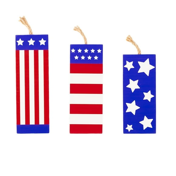 asddcavvf Patriotic Wooden Sign The And Stripes Of The Flag Is Designed With Rectangular Snow Panels For Independence Day Home Or Party Decorations Stork Ornament Flute Ornament