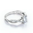 thumbnail image 3 of JeenMata Semi Infinity - 0.75 Carat EmeraldCut Moissanite - Pave - Prong Setting Engagement Ring - 18K White Gold Plating Over Silver, 3 of 7