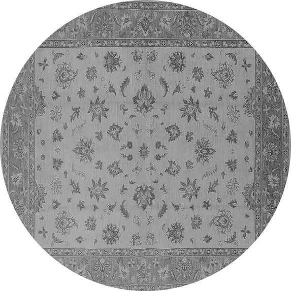 Ahgly Company Indoor Round Oriental Gray Traditional Area Rugs, 8' Round