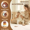 thumbnail image 4 of Freniland Wooden Montessori Toys, 5-Piece Wooden Baby Toys, Bear Wooden Baby Rattle, Fox Stacking Ring Baby Toys, Wooden Car Push And Pull Toys, Bear Wooden Grasping Toys, 4 of 10