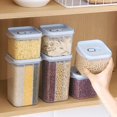 thumbnail image 4 of Dry Food Dispenser Removable Baffles Large Capacity Transparent Box Sealed Lid Moisture Proof Dust-proof Reusable Rice Grain Storage Box Fridge Food Sealed Jar Kitchen Organizer, 4 of 7