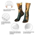 thumbnail image 3 of Salouo Sunflower Meditating Cat Pattern Fun Novelty Crew Socks,Casual Athletic Socks Neutral Socks, 3 of 7