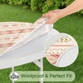 thumbnail image 5 of Modern Boho Floral Round Table Cover 44Inch, Elastic Fitted Tablecloth for 38"-42" Tables, Stain Resistant Material, 5 of 7