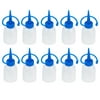 Unique Bargains 10 Pcs 30ml Experiment Empty Squeeze Measuring Bottle Dispenser Tool w Blue Cap
