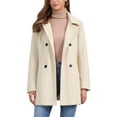 thumbnail image 1 of Abrigo de invierno de mujer con doble botonadura y mangas largas en color beige, 1 of 6
