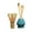 Blue, variant on Matcha Whisk Set with Ceramic Holder - 4 Piece Japanese Tea Ceremony Set Includes Bamboo Chasen Whisk, Scoop, Spoon & Stand for Traditional Matcha Preparation