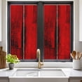 thumbnail image 3 of Red Window Privacy Film, Retro Oil Painting Modern Abstract Art Aesthetics Static Cling UV Sun Blocking Tint Film Heat Control Windows Films for Bedroom Bathroom, Window Stickers 17.7"x39.3", 3 of 8