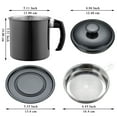thumbnail image 2 of ReaNea Black Bacon Grease Container with Fine Strainer and lid, 48 oz Stainless Steel Oil Container, 2 of 7