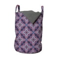 thumbnail image 1 of Retro Laundry Bag, Ornamental Dots and Rhombuses in Abstract Victorian Pattern Vintage Inspirations, Hamper Basket with Handles Drawstring Closure for Laundromats, 13" x 19", Multicolor, by Ambesonne, 1 of 4