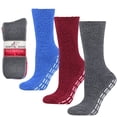 thumbnail image 1 of Hospital Socks Women Men Non Skid Gripper Cozy Socks Debra Weitzner 3 Pairs Grey/Blue/Burgundy, 1 of 4