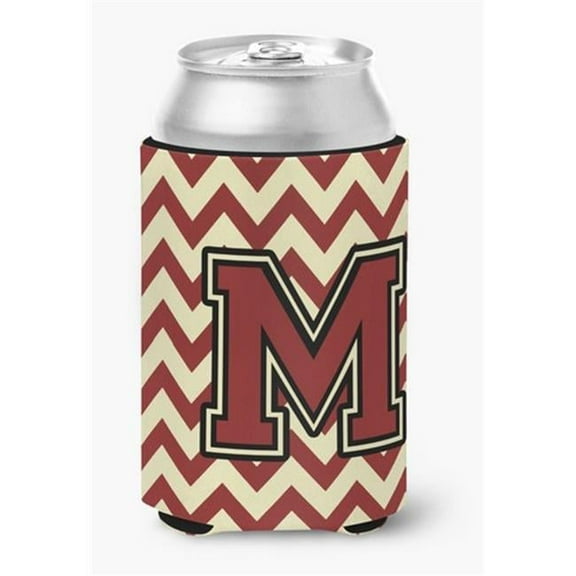 Letter M Chevron Maroon & Gold Can or Bottle Hugger