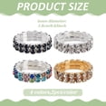 thumbnail image 2 of 10 anillos de diamantes de imitación de 5 estilos, de aleación, ajustables, de plata, elásticos, apilables, accesorios de joyería, 2 of 9
