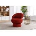 thumbnail image 3 of 360 Degree Swivel Accent Chair, Cuddle Barrel Sofa Chair Round Armchairs with Wide Upholstered, Fluffy Fabric Lounge Chair Reading Chair for Living Room, Bedroom, Office, Waiting Rooms, Red, 3 of 7