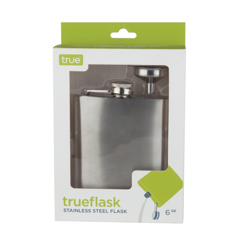 True 6oz Funnel Metal Flasks - Stainless Steel-6 oz - Walmart.com