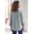 thumbnail image 2 of Roaman's Women's Plus Size Faux Suede Button-Front Shirt, 2 of 4