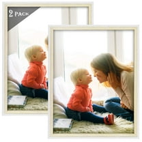 Golden State Art Tall/Split Molding 11 x 14 Picture Frames, Tabletop or Wall Display, White/Beige, Set of 2