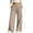 Beige, variant on Tqcoqu Women's High Waist Wide Leg Sweatpants,Ruffle Drawstring Solid Casual Long Pants with Pockets