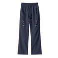 thumbnail image 6 of Ohufall Men's Pants Solid Color Comfy Sweat Pant Lightweight Everyday Wide Sport Pant, 6 of 8