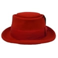 thumbnail image 3 of Different Touch Men Women Crushable Wool Felt Pork Pie Fedora Hats with Feather, 3 of 5