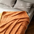 thumbnail image 5 of Phantoscope Diamond Quilted Throw Blanket for Couch Bed Sofa, Soft Solid Color Decorative Blanket, 50x60 Inches, Caramel, 5 of 6