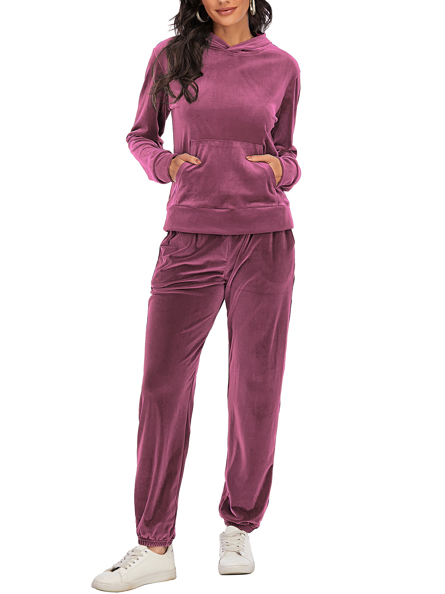Velvet Leggings and Oversized Hoodie Matching Set Velour Co Ord Set Leisure  Wear Women's Loungewear 
