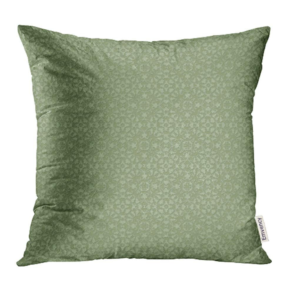 CMFUN Sage Green Damask Pattern Antique Baroque Beautiful Beauty Brocade Dusty Pillow Case