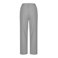 thumbnail image 6 of Plebaso Pants for Women Casual Solid Color Elastic Waist Cotton Linen Pants with Pockets Women's Lounge Pants, 6 of 7