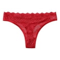 thumbnail image 1 of PMVFHDE Culottes String Sans Coutures en Dentelle Taille Basse pour Femmes Culottes Sans Coutures de Couleur Unie Rouge, 1 of 3