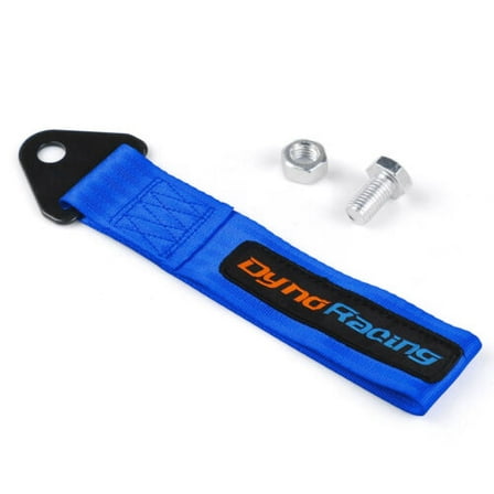 Fixed Tow Strap Blue Car Racing Tuning Front Rear Recovery Bumper Hook