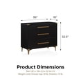 thumbnail image 6 of CosmoLiving by Cosmopolitan Karissa 3-Drawer Dresser, Black, 6 of 6