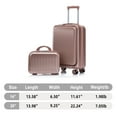 thumbnail image 4 of imerelez 14"/20" 2 pcs/set in ABS Spinner Wheel Luggage, with Combination Lock and Front Opening Design, 14" Cosmetic Case (Champagne), 4 of 8