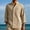 Khaki, variant on Mens Summer Striped Shirts Button Down Long Sleeve Vintage Beach Hawaiian Shirts with Pocket