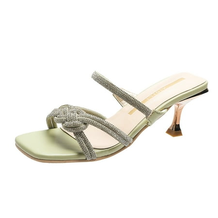 

zuwimk Beach Sandals For Women Women s Jelly Sandals T-Strap Slingback Flats Clear Summer Beach Rain Shoes Green