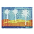 thumbnail image 1 of Burnt Orange Cutting Board, Contemporary Motley Stained Distressed Tropic Beach with Palms Graphic, Decorative Tempered Glass Cutting and Serving Board, Large Size, Orange Blue White, by Ambesonne, 1 of 1