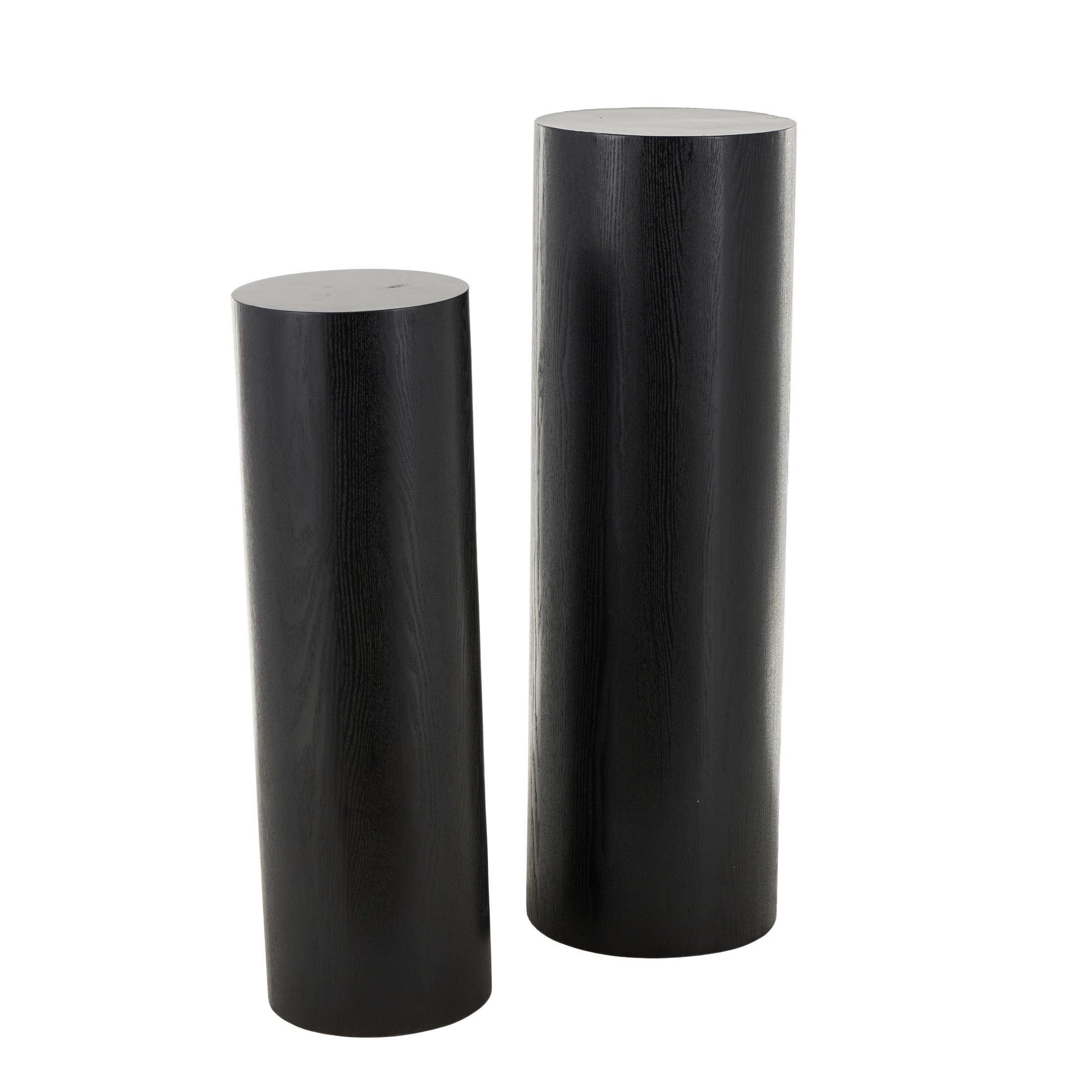 DecMode 40", 34"H Black Wood Handmade Pedestal Pedestal Table, 2-Pieces