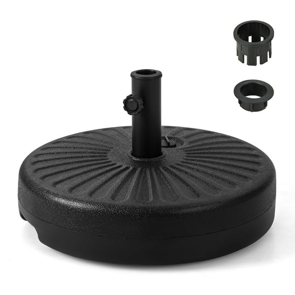 Costway Base de Sombrilla Rellenable con Agua y Arena, Base Redonda de 50 cm para Soporte de Poste de Sombrilla, Apta para Exteriores, Césped, Jardín, para Postes de Sombrilla de 38 y 48 mm